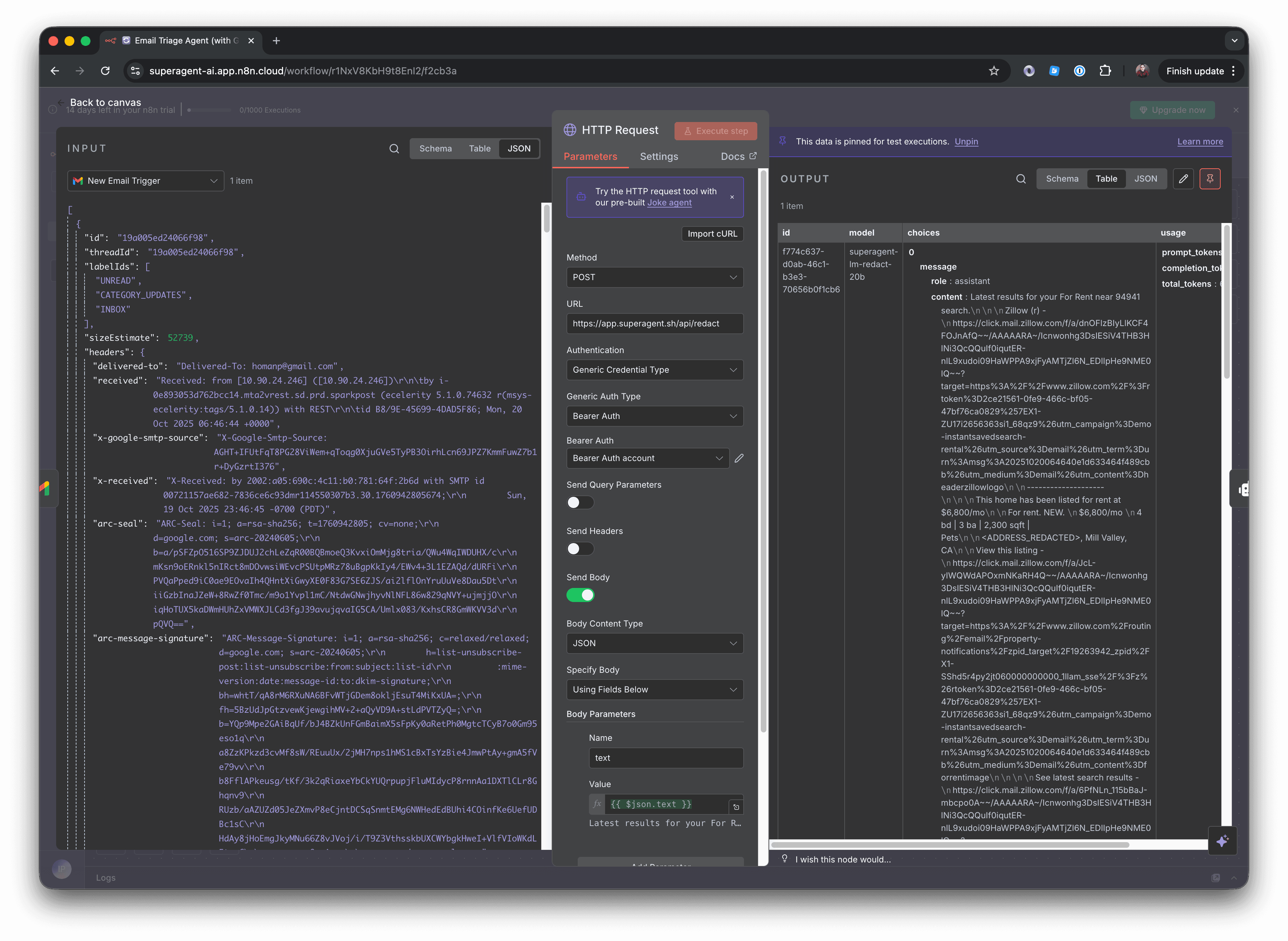 Superagent HTTP node